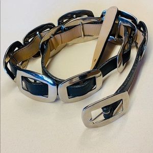 Streets Ahead |Black Heavy Silver Clasp Italy Belt